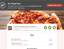 Tablet Screenshot of mrwingspizza.com